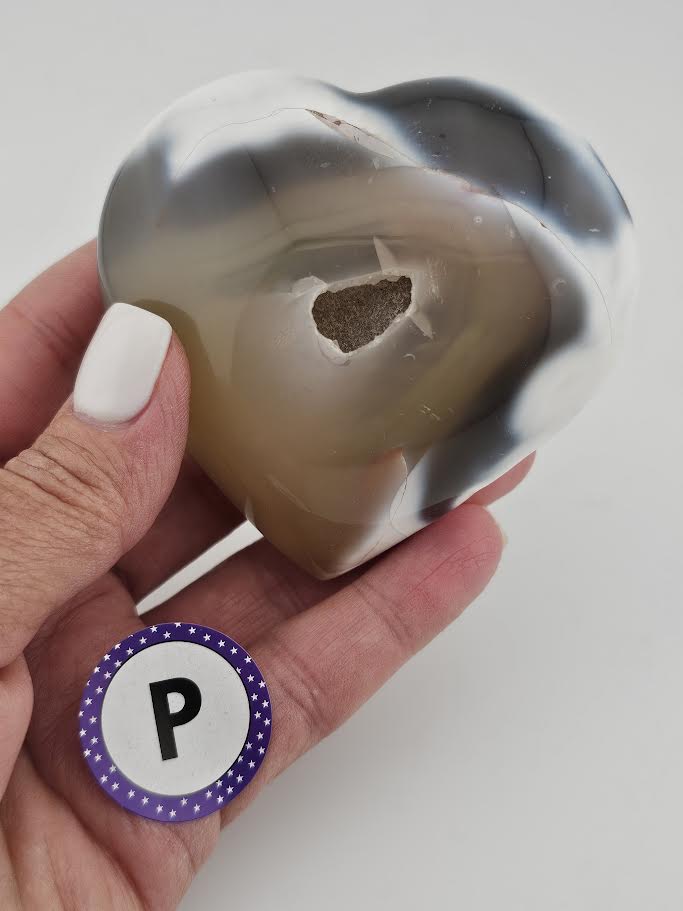 Orca Agate Heart