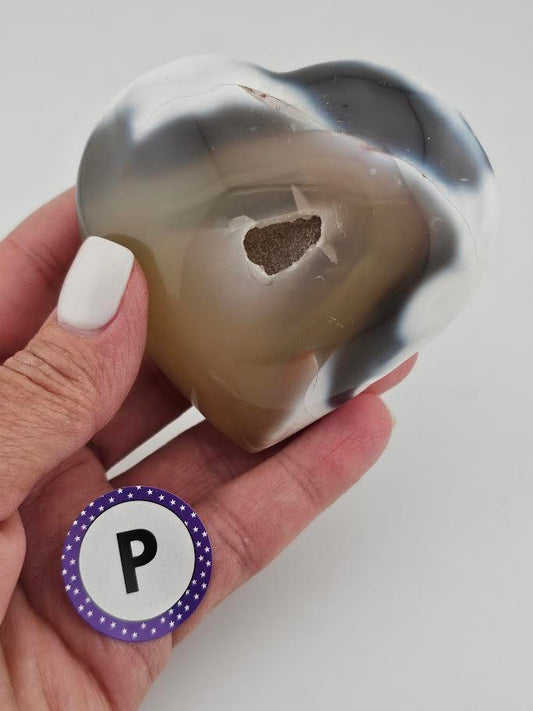 Orca Agate Heart