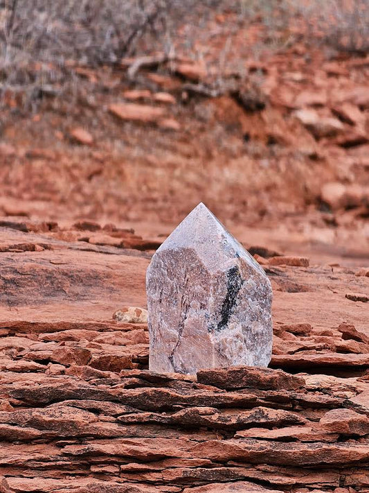 Rhodonite Cut Base Point