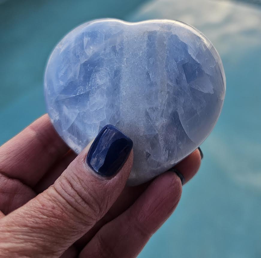 Blue Calcite Heart