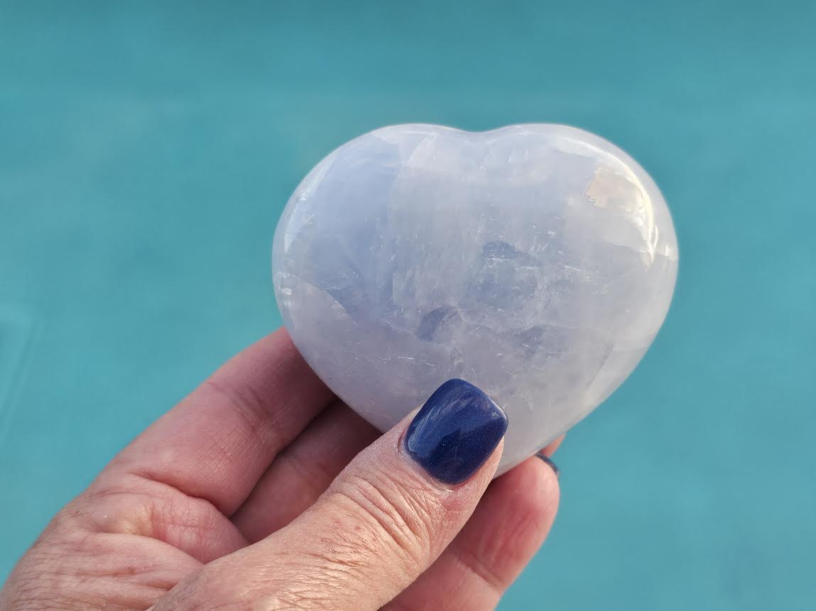 Blue Calcite Heart