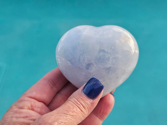 Blue Calcite Heart