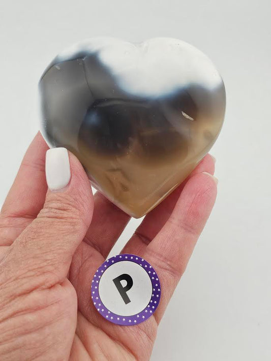 Orca Agate Heart