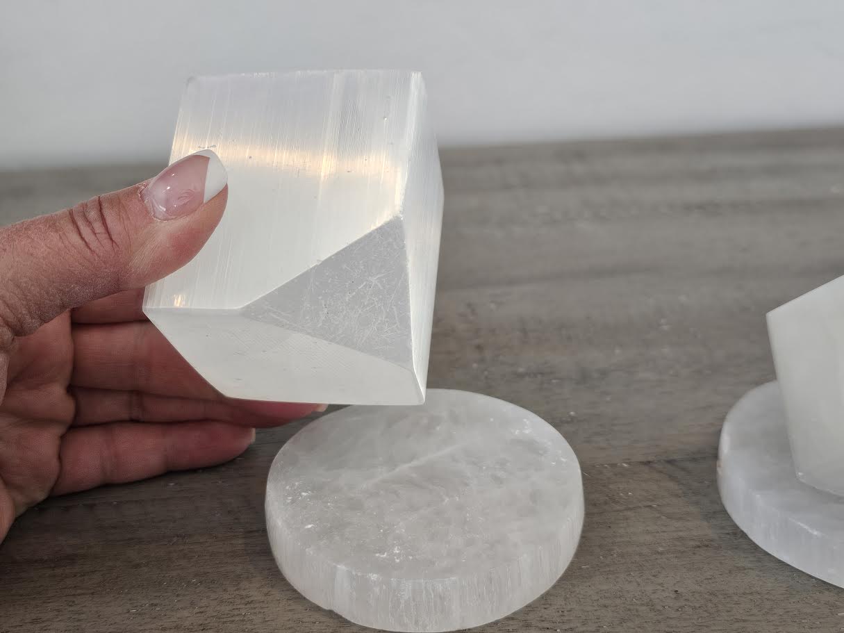 Selenite Floating Cube