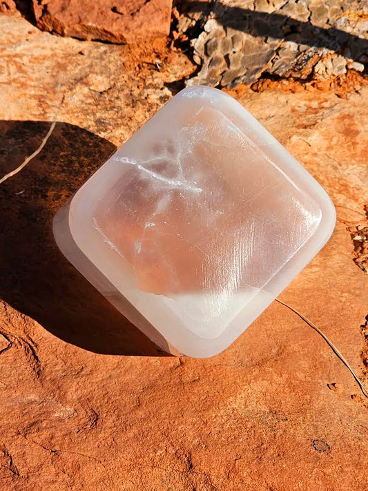 Selenite Floating Cube