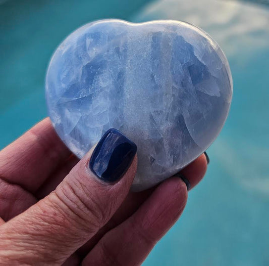 Blue Calcite Heart