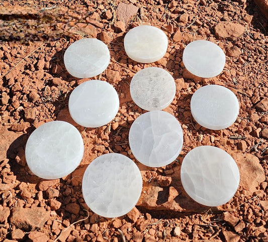 Selenite Round Charging Plate