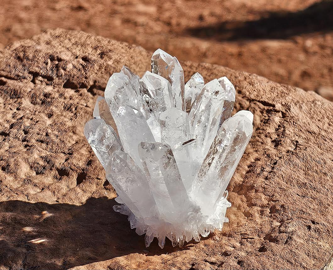 Clear/White Quartz Crystal Cluster