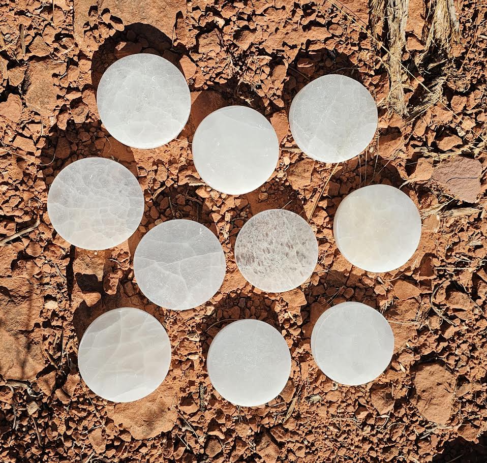 Selenite Round Charging Plate