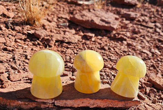 Lemon Calcite Mushrooms