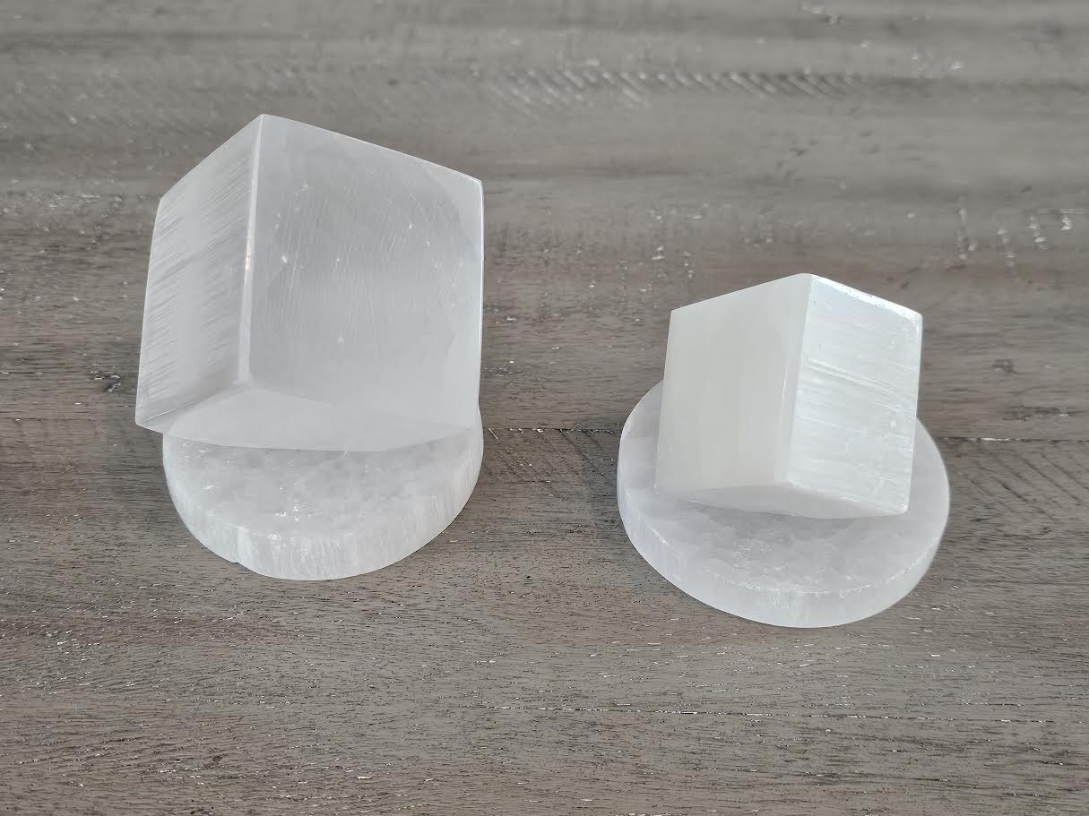 Selenite Floating Cube