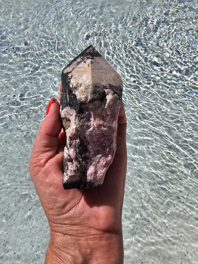 Rhodonite Cut Base Point