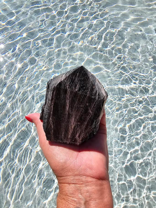 Black Tourmaline Cut Base Point