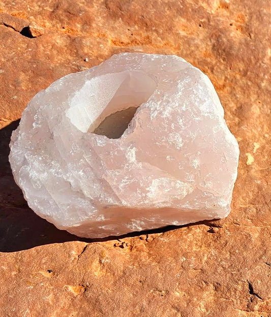 Rose Quartz Candle Holder