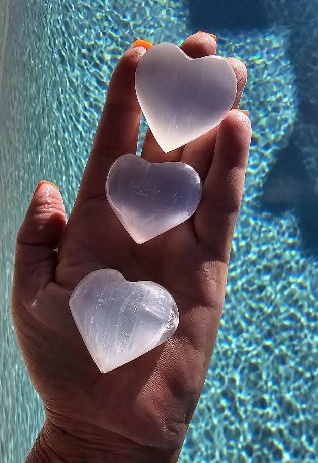 Selenite Heart - Small polished