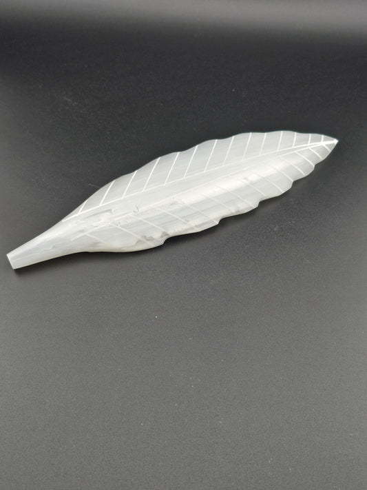 Selenite Feather / Incense Holder