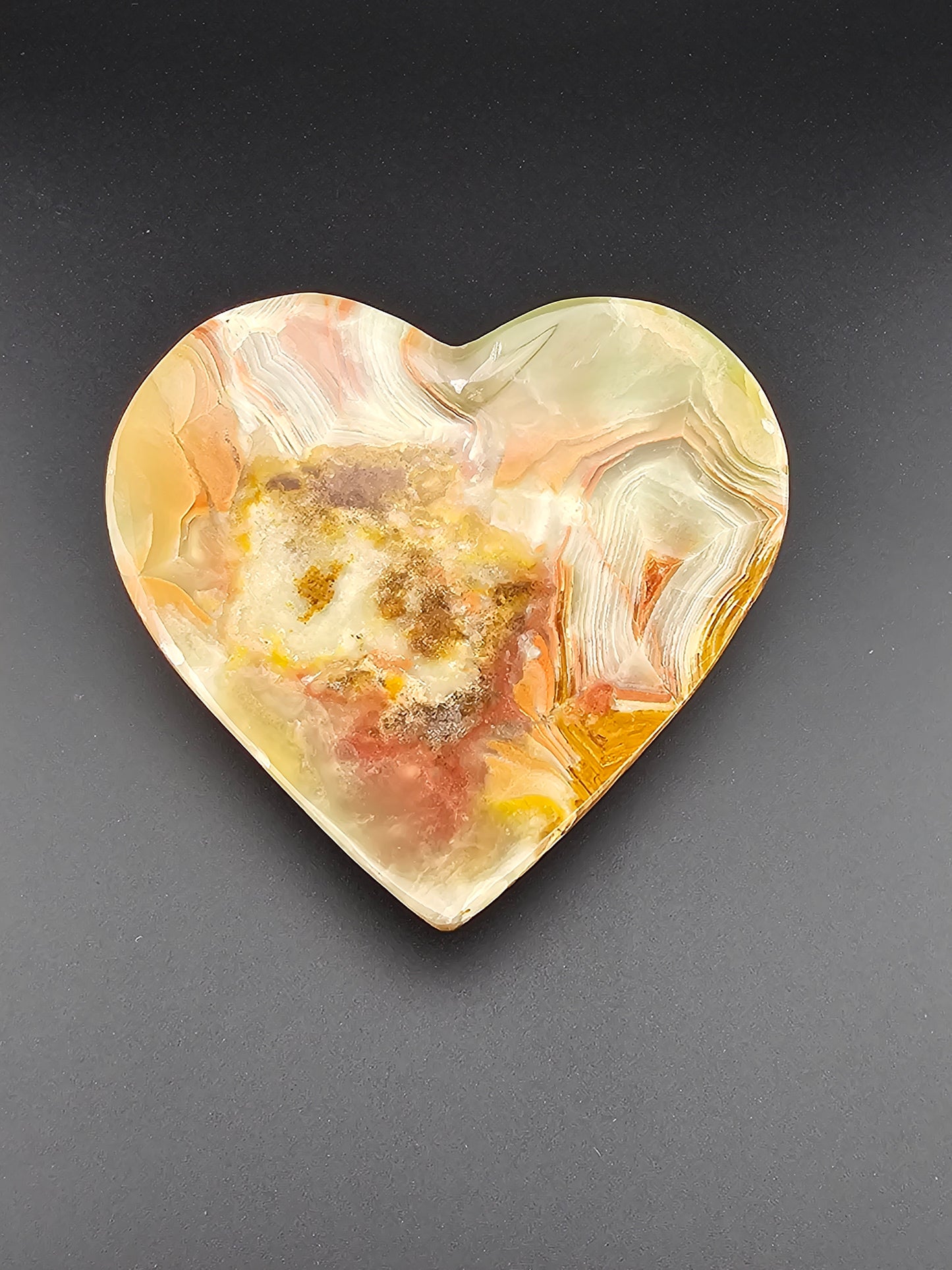 Green Onyx Heart Dish