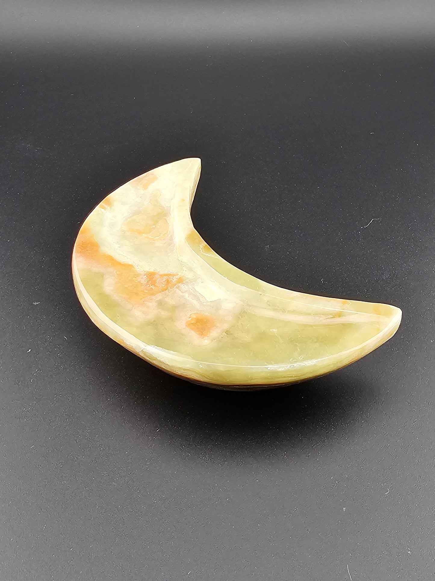 Green Onyx Crescent Moon Dish