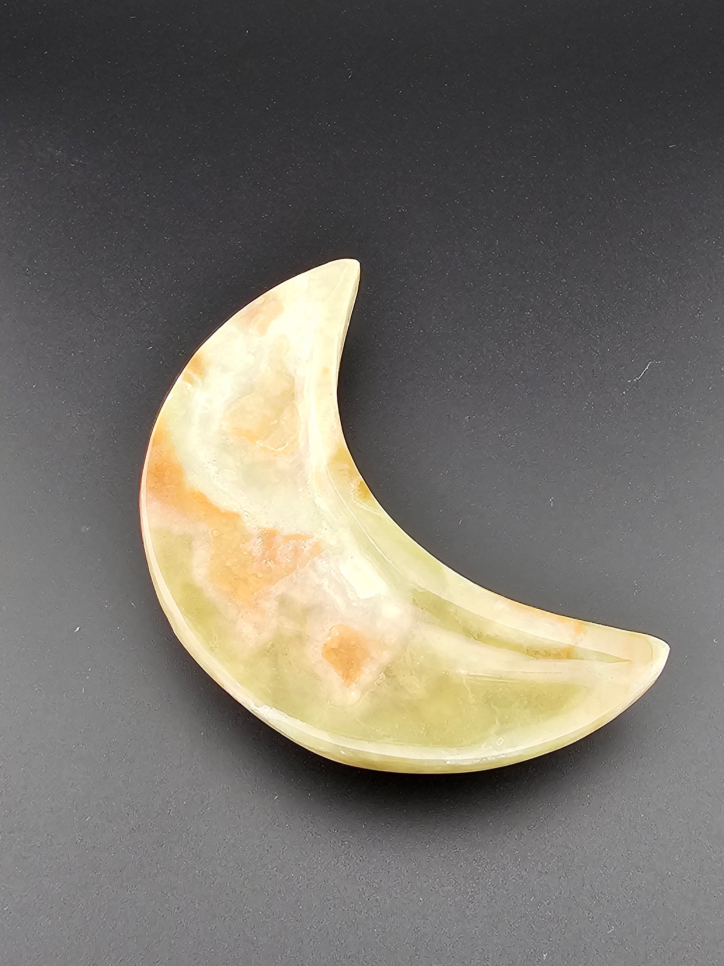 Green Onyx Crescent Moon Dish